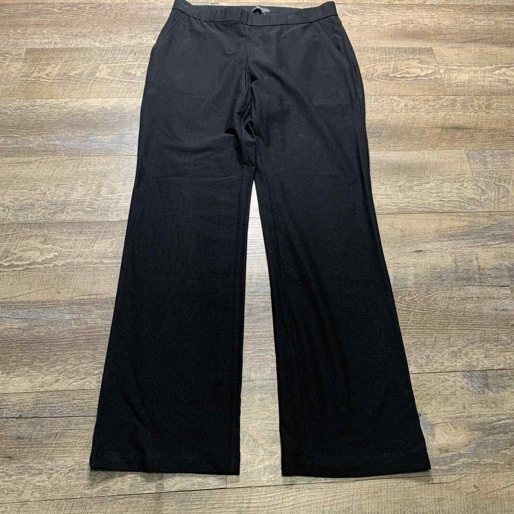 Eileen Fisher Womens‎ Pants Size Small Black Straight Leg Pull On Mid Rise